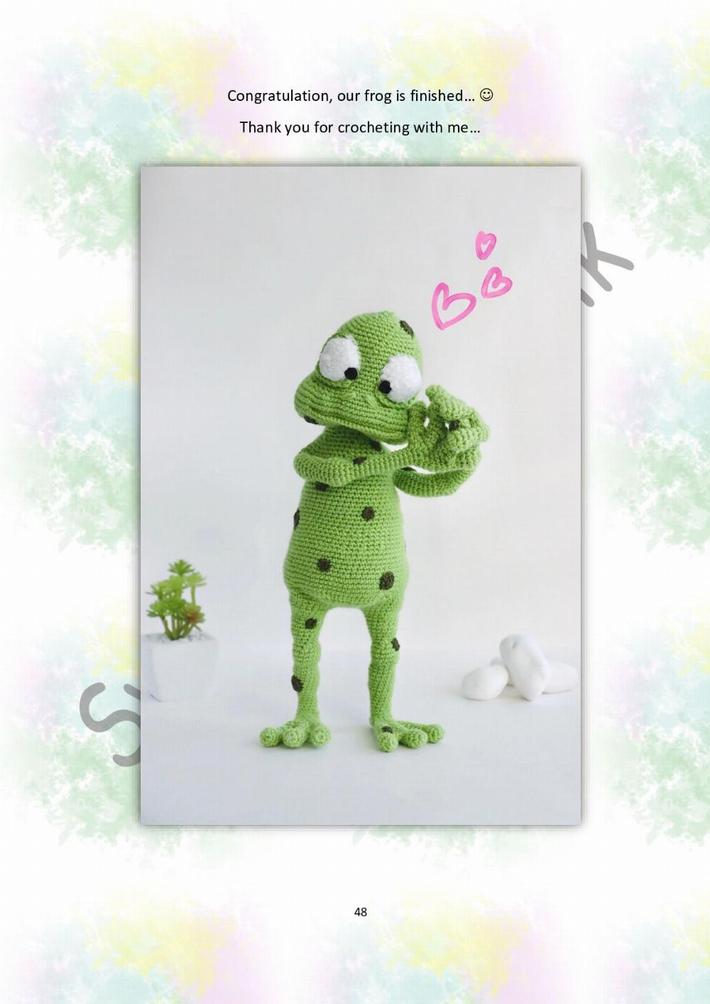 CROCHET PATTERN Funny frog (only crochet hook)