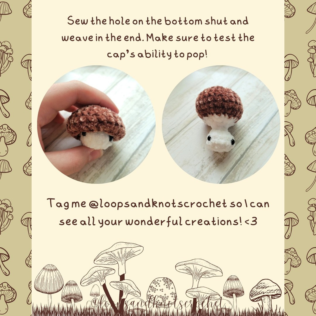 crochet popping mushroom free crochet pattern