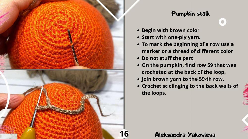 Crochet Pumpkin Pattern, smiling pumpkin crochet pattern