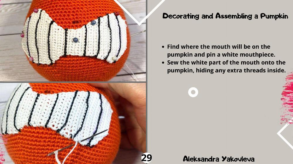 Crochet Pumpkin Pattern, smiling pumpkin crochet pattern