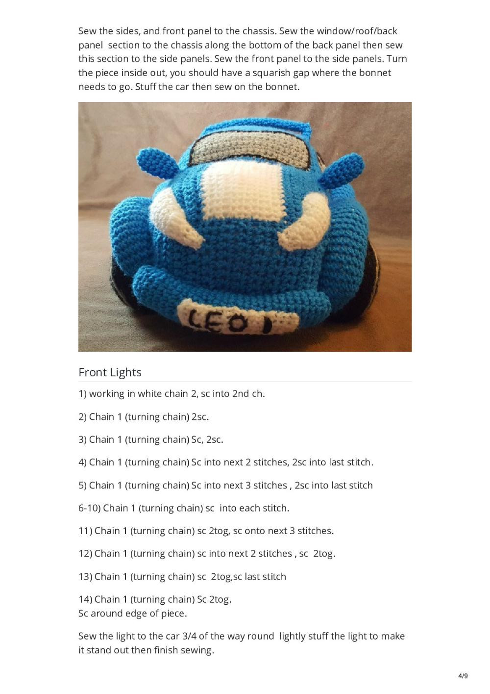 Crochet Race Car – Free Pattern