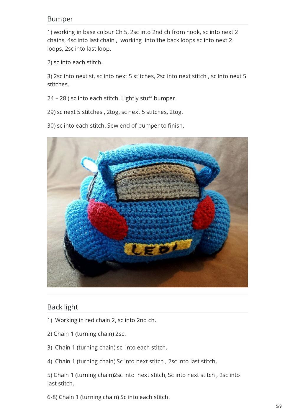 Crochet Race Car – Free Pattern