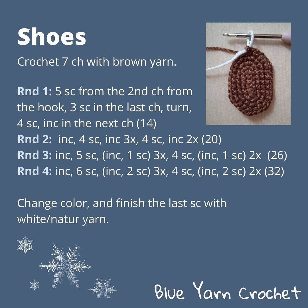 crochet snow boots christmas tree decoration pattern