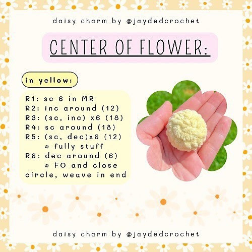 daisy charm crochet pattern