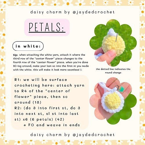 daisy charm crochet pattern