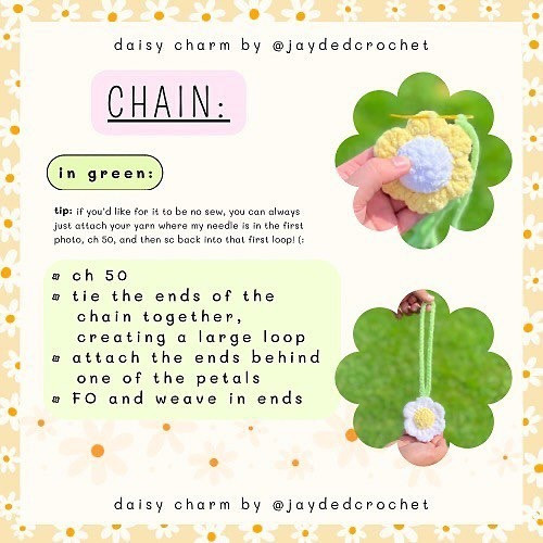 daisy charm crochet pattern