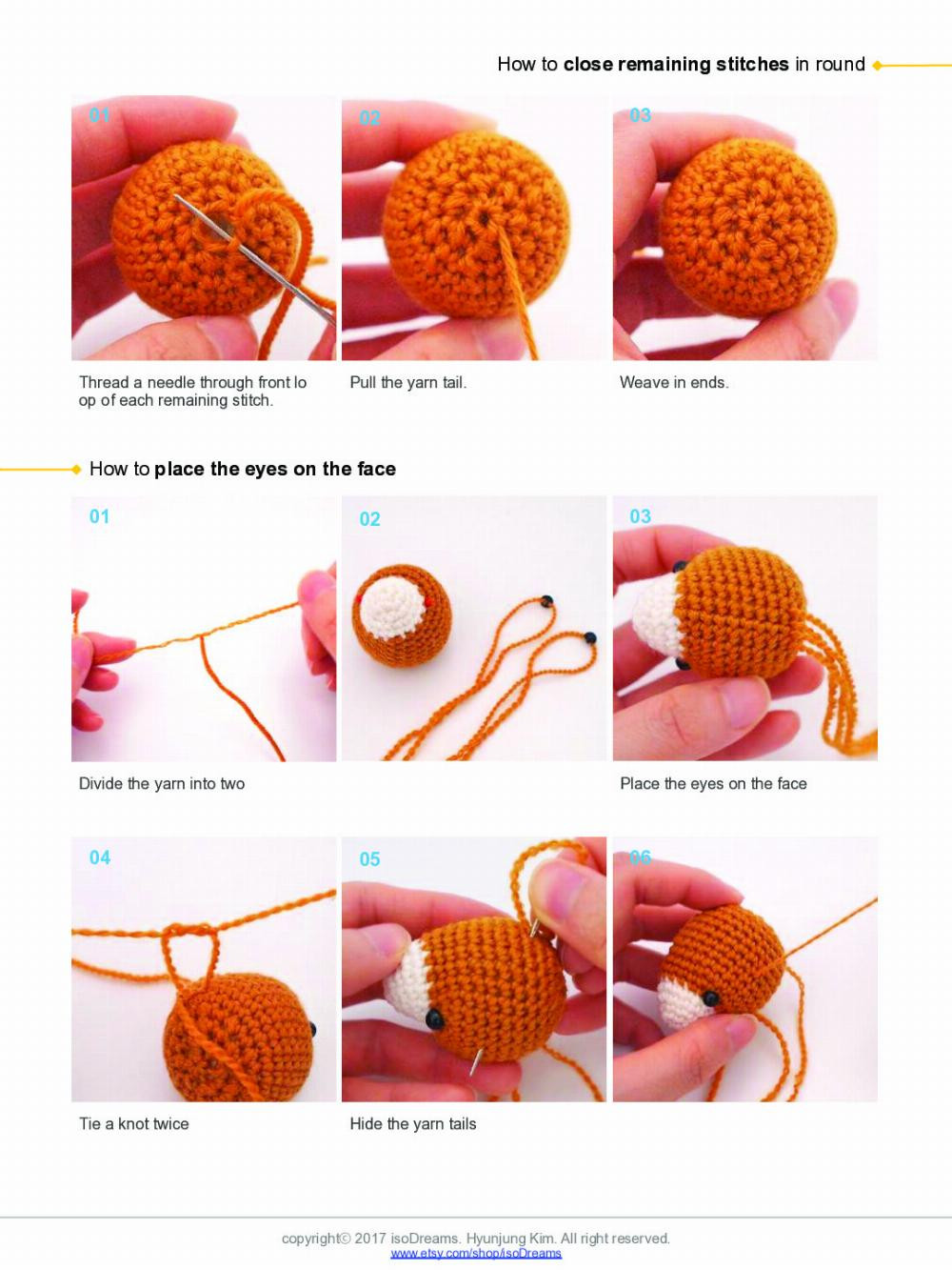 deer crochet pattern, orange roe deer