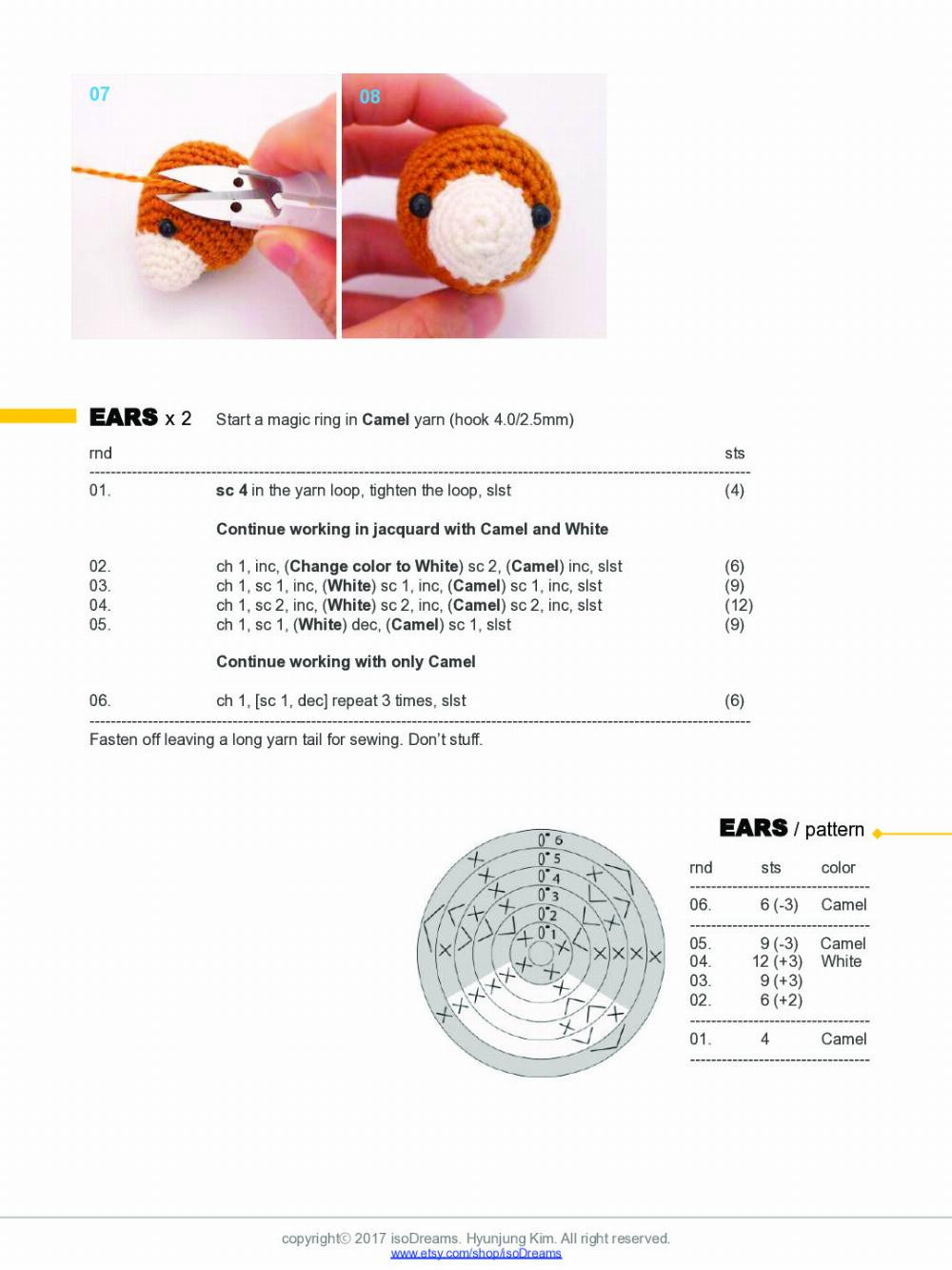 deer crochet pattern, orange roe deer