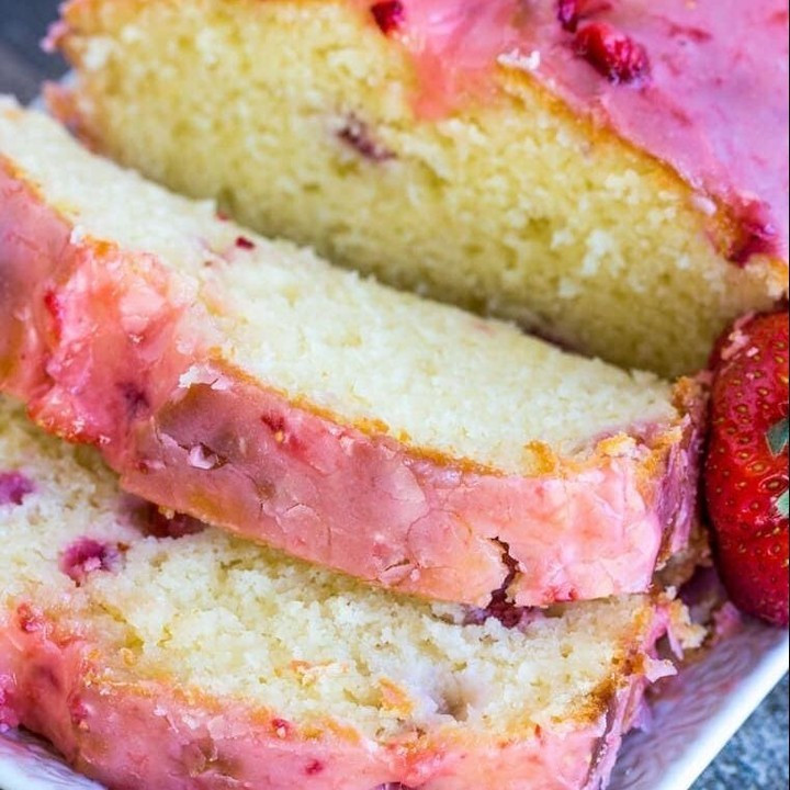 Deliciously moist and flavorful, this Strawberry Pound Cake is a one-bowl treat with a sweet glaze. It’s the perfect spring dessert!⁠