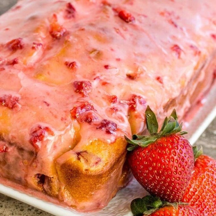 Deliciously moist and flavorful, this Strawberry Pound Cake is a one-bowl treat with a sweet glaze. It’s the perfect spring dessert!⁠