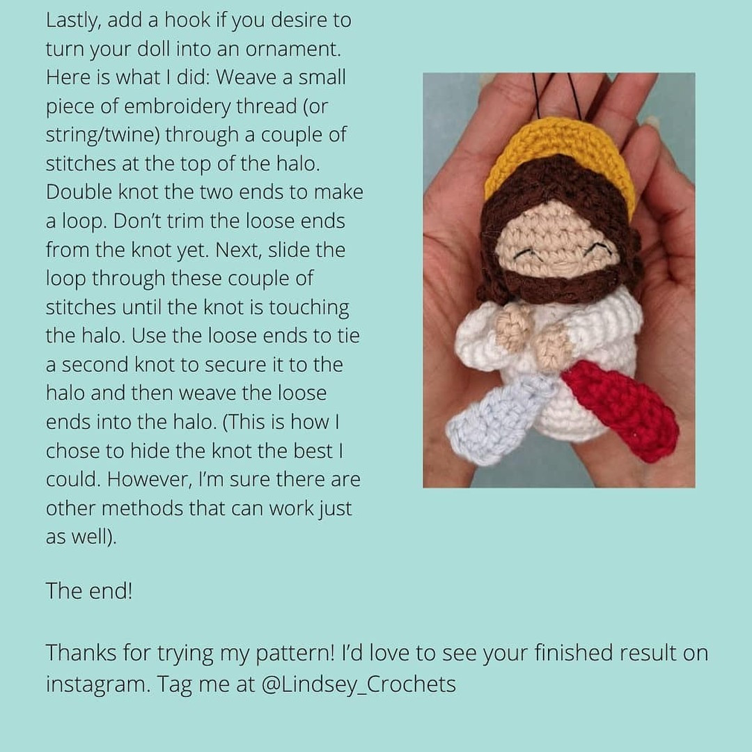 divine mercy jesus free crochet pattern