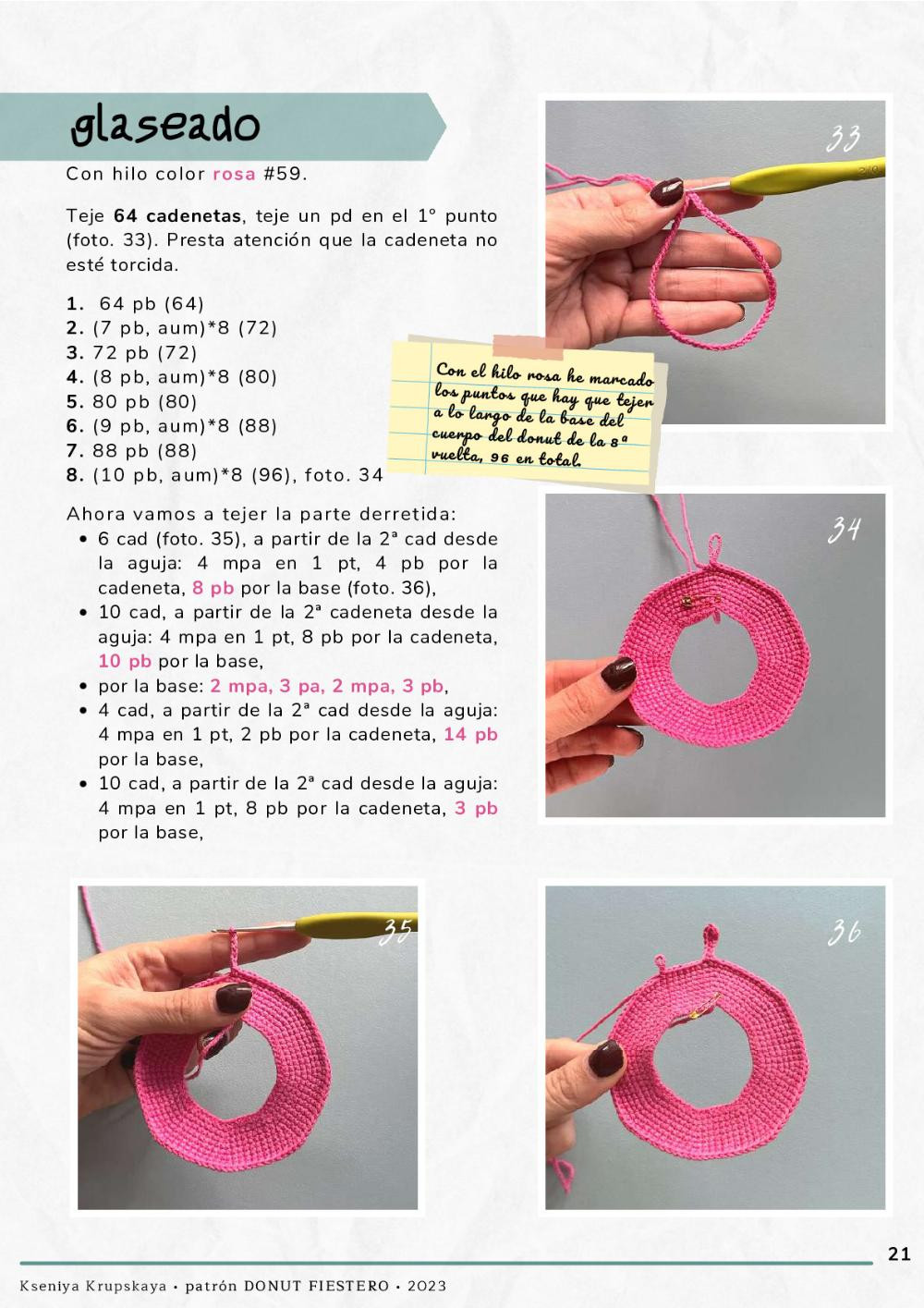 Donut fiestero Patrón de crochet