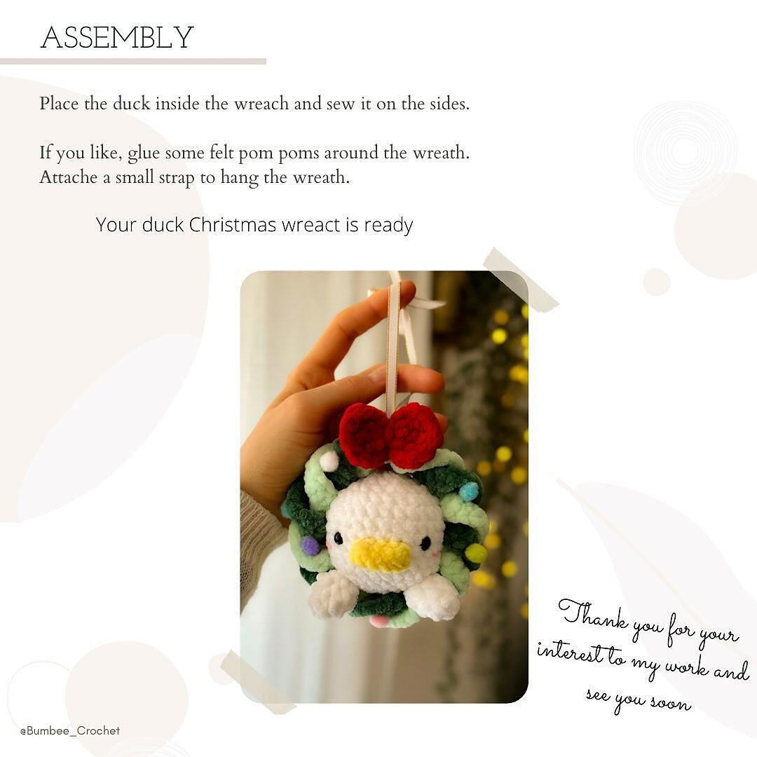 duck christmas wreact crochet pattern