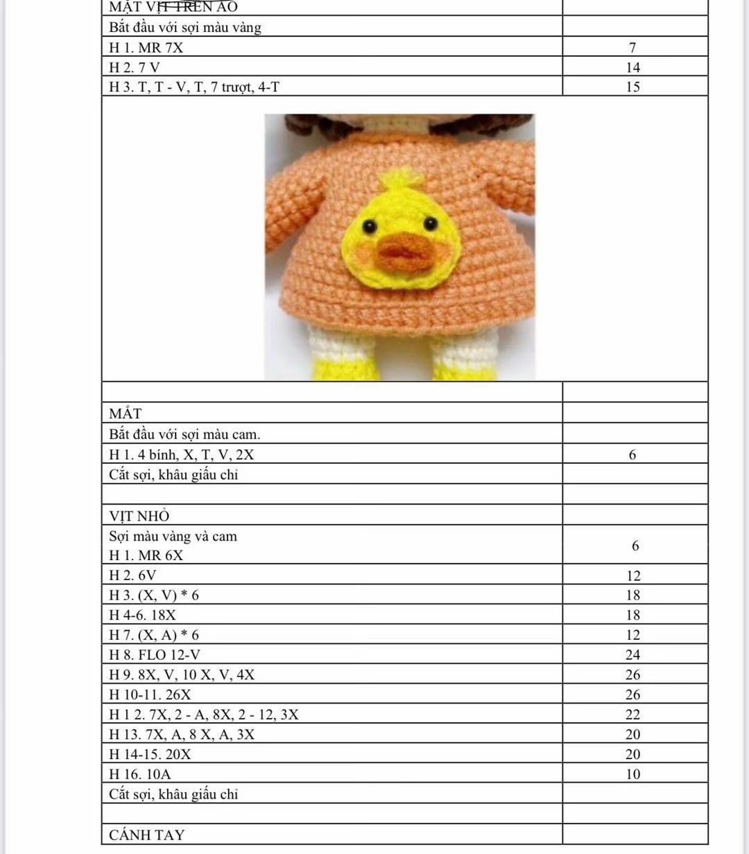 duckling doll crochet pattern