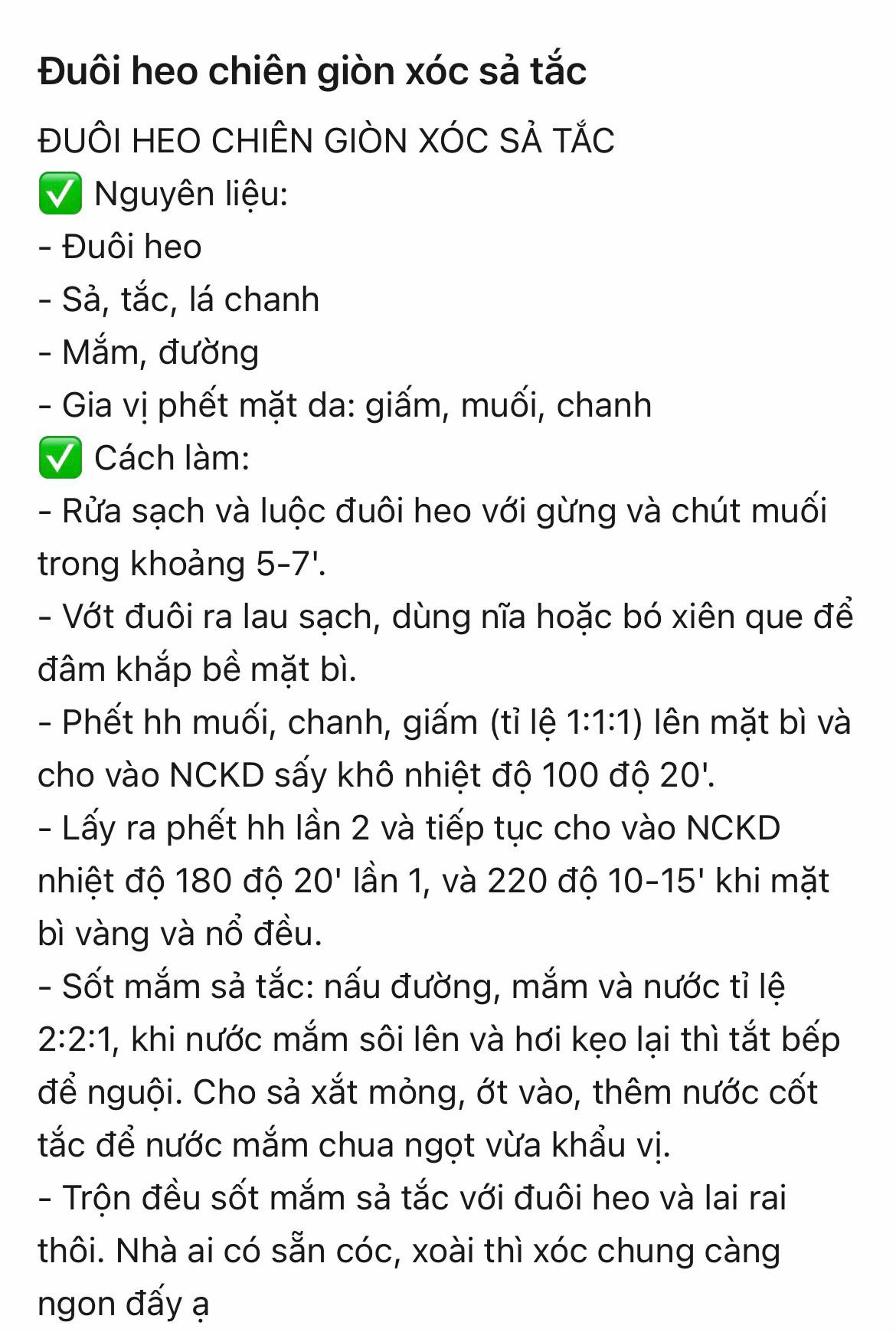 Đuôi heo chiên giòn xóc sả tắc