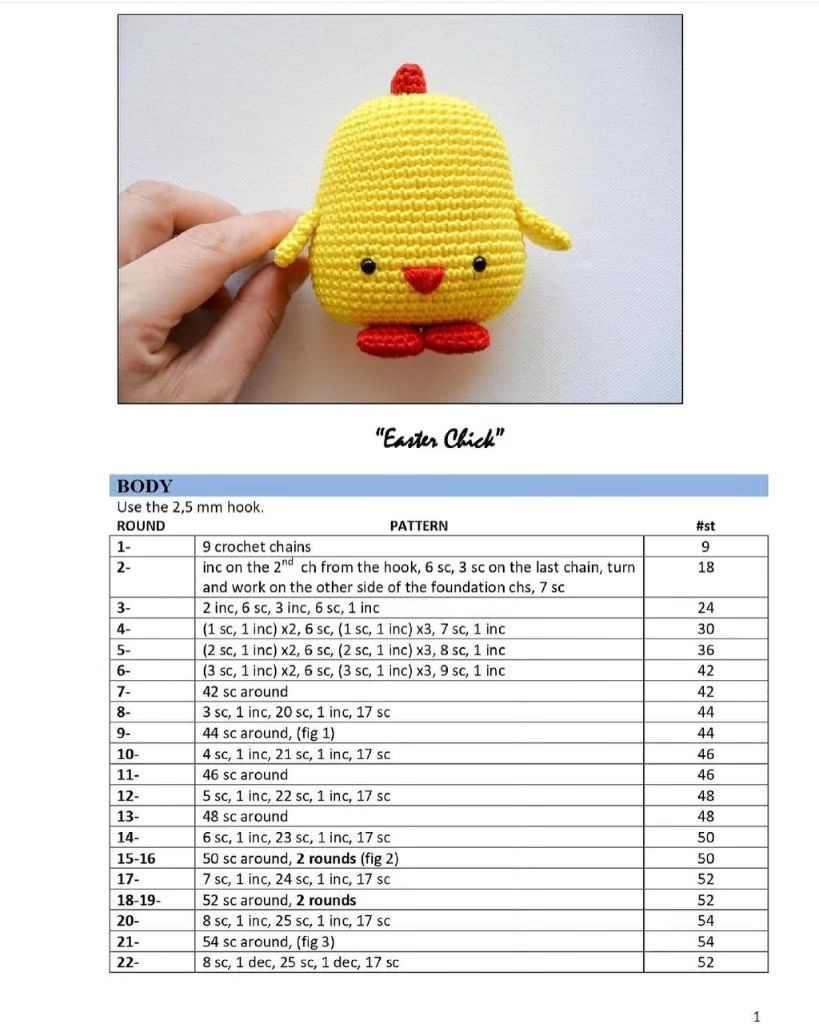 easter chick 🐣 Free crochet pattern