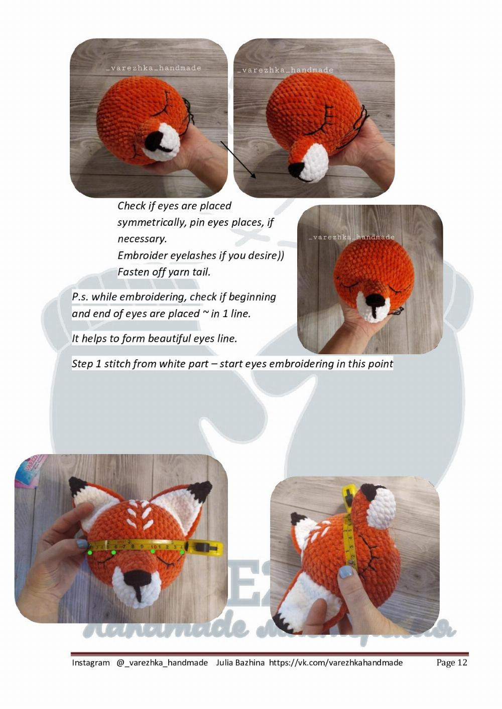 English Crochet Pattern Little Foxie (pajama bag)