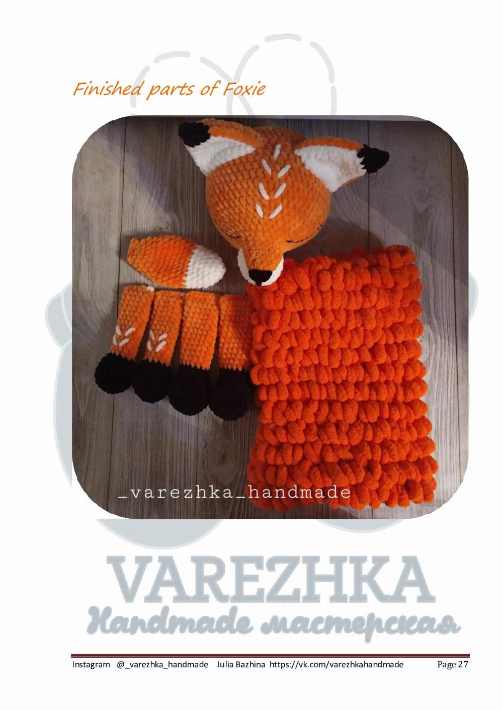 English Crochet Pattern Little Foxie (pajama bag)