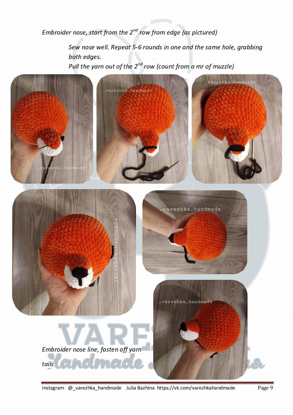 English Crochet Pattern Little Foxie (pajama bag)