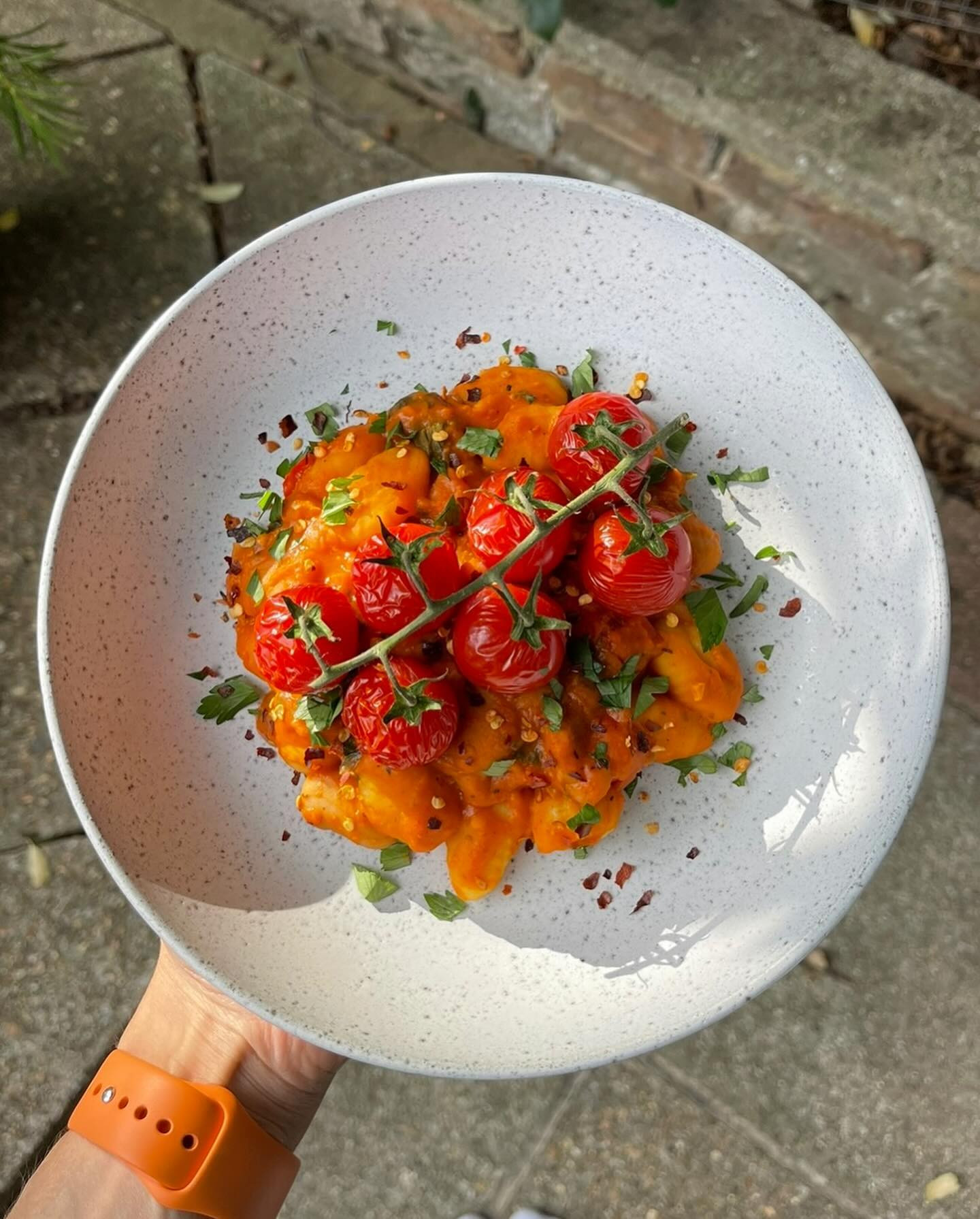 Enjoy🥰
Roasted red pepper and pumpkin gnocchi!