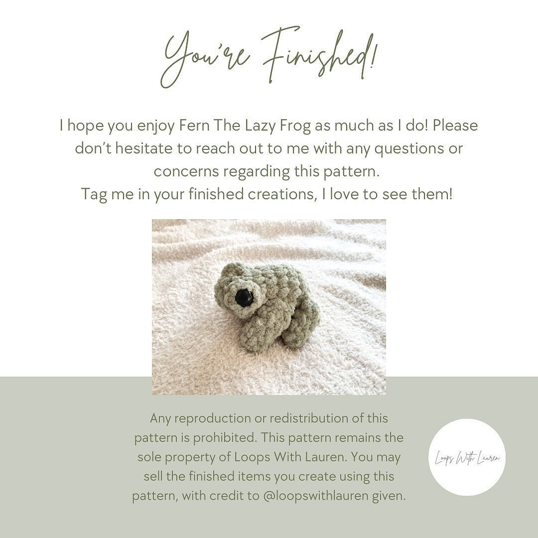 fern the lazy frog free pattern