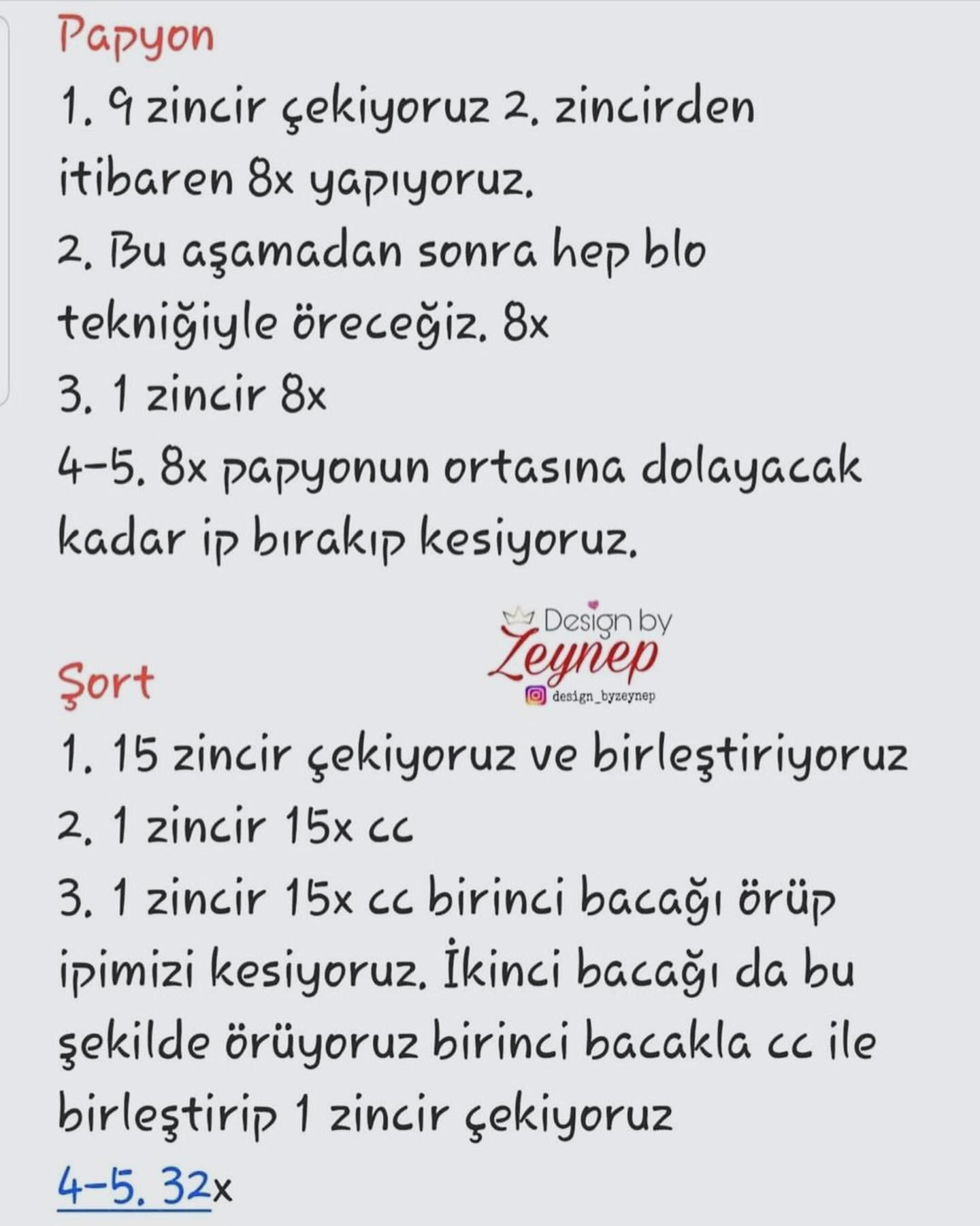 Fiyonklu ve tulum giyen bir tavşan için tığ işi modeli