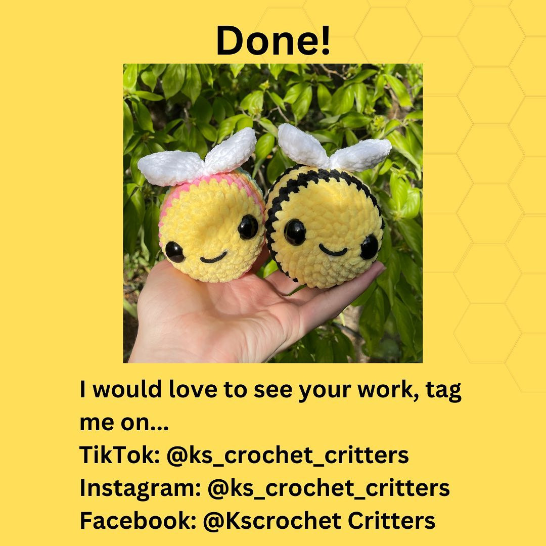 free bee crochet pattern, white winged bee crochet pattern