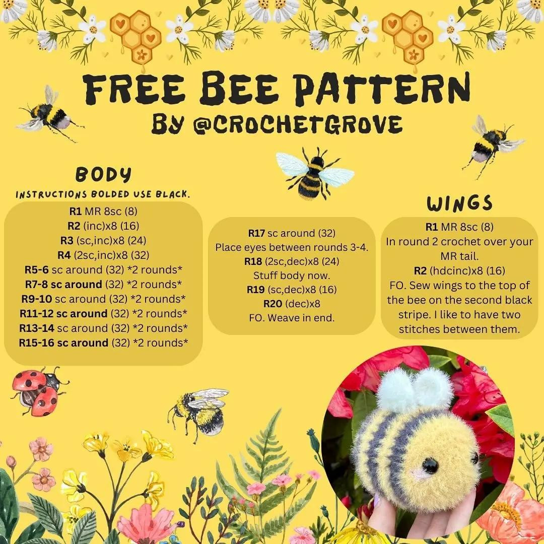 free bee pattern