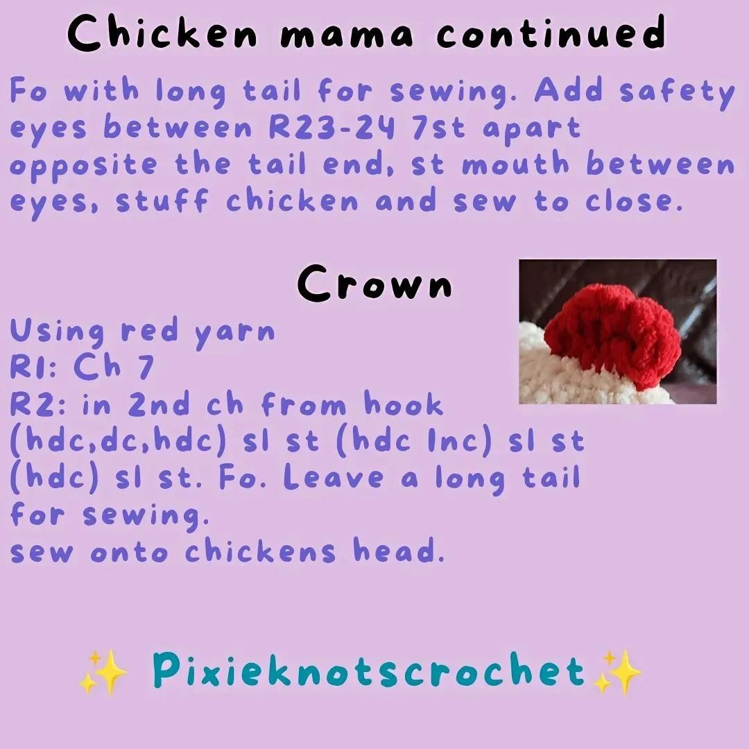 free chicken mama crochet pattern