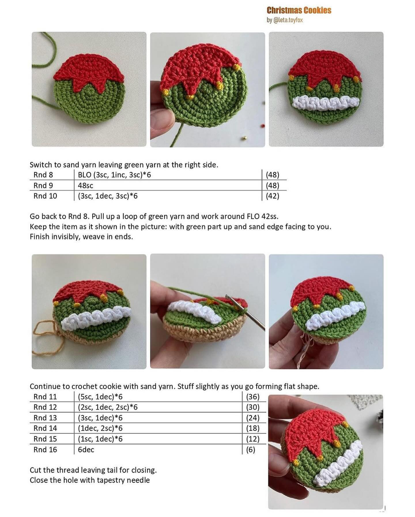 free corchet pattern christmas cookies