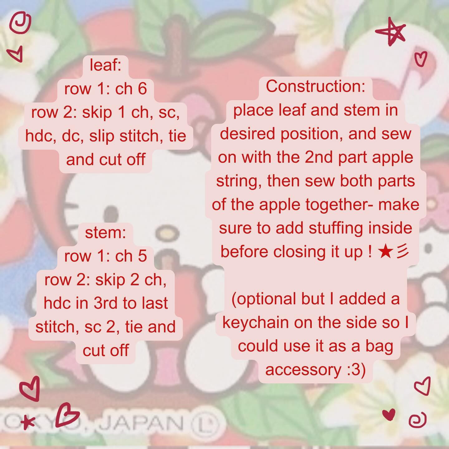 free crochet apple pattern