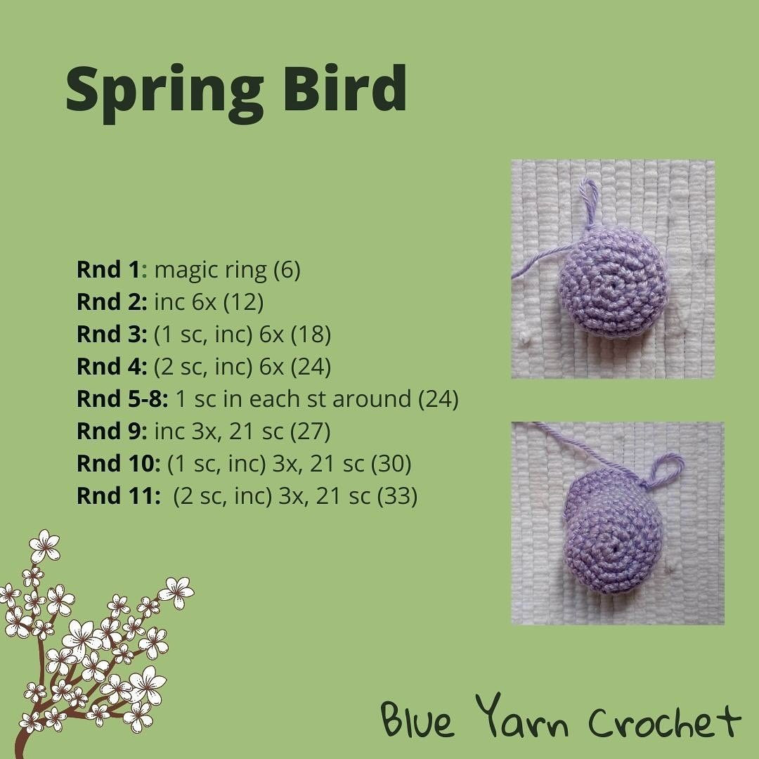 FREE  crochet pattern bulue yearn crochet bird