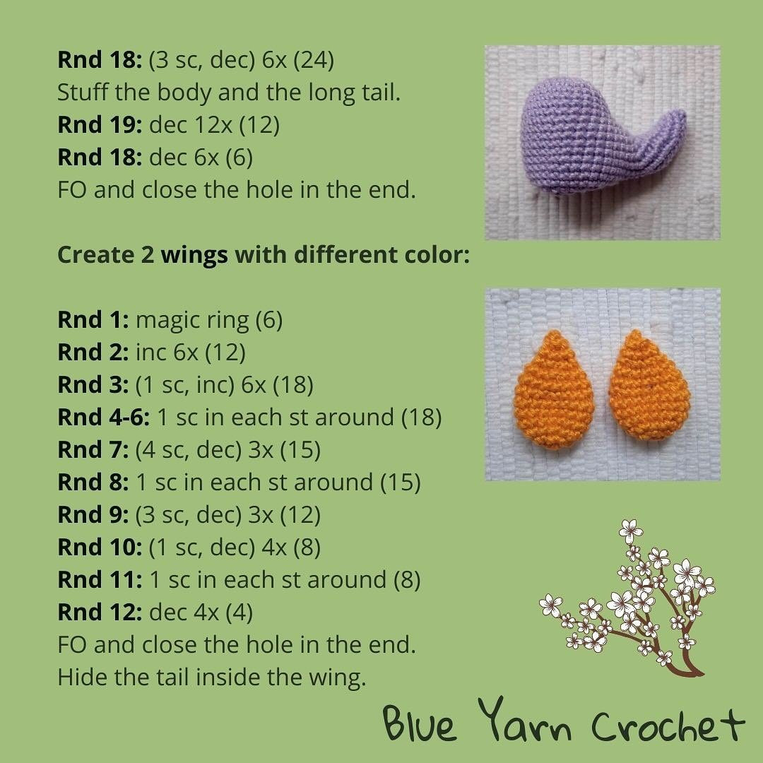 FREE  crochet pattern bulue yearn crochet bird