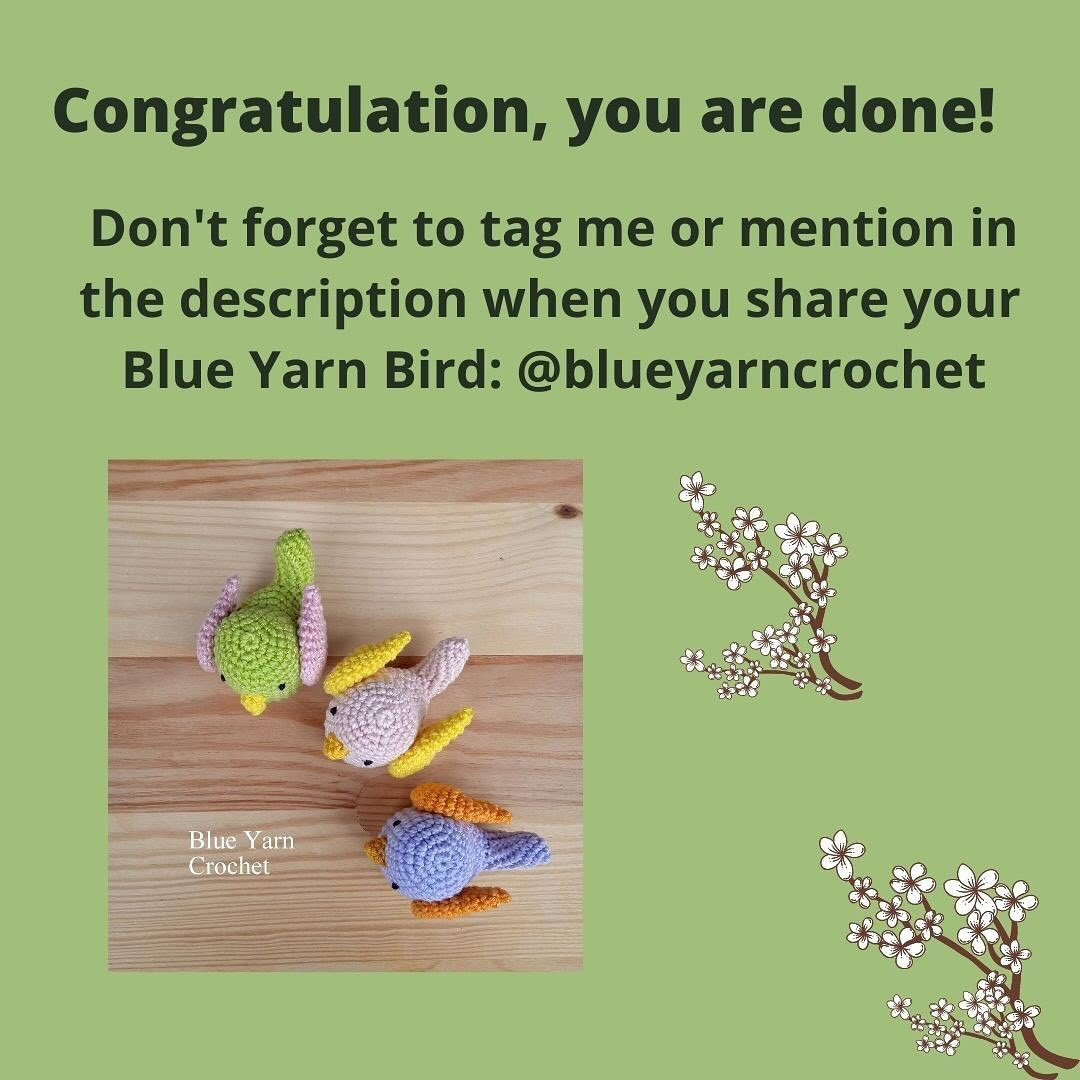 FREE  crochet pattern bulue yearn crochet bird