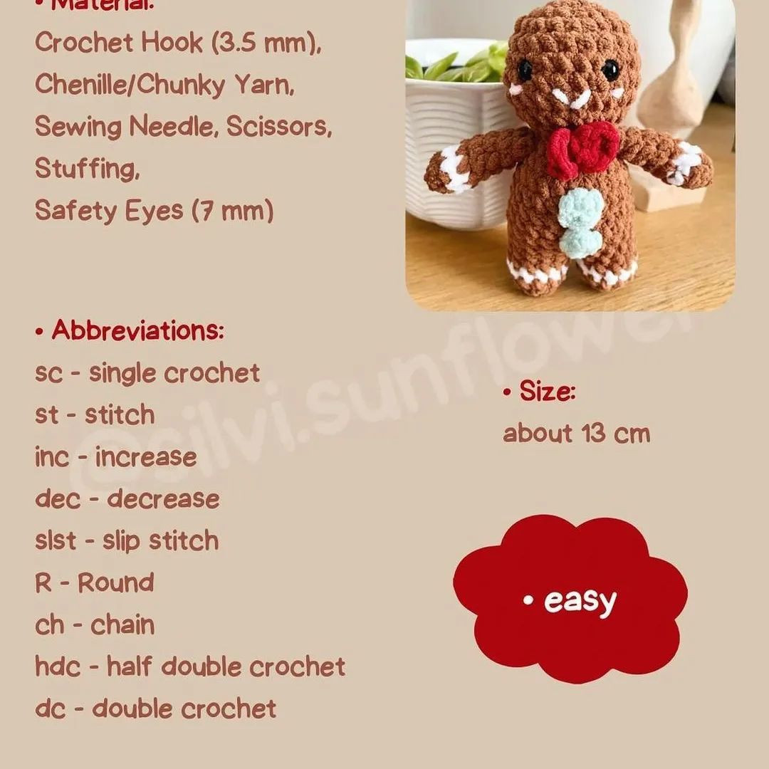 Free gingerbread man pattern 💓 ! bow