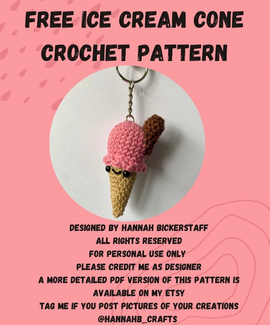 free ice cream cone crochet pattern