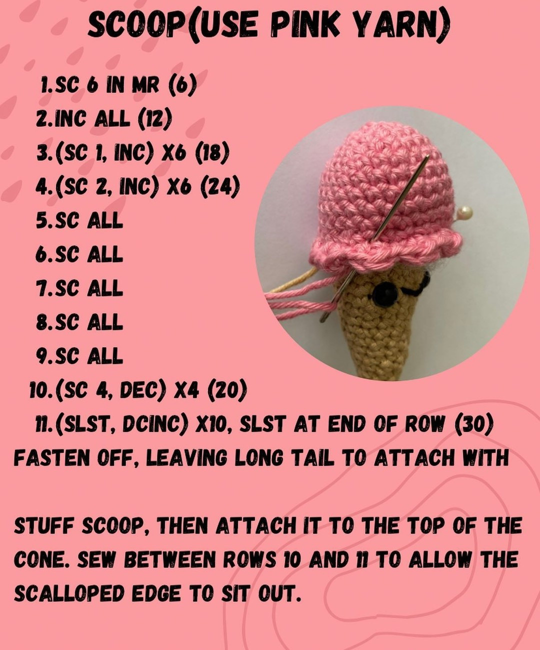 free ice cream cone crochet pattern