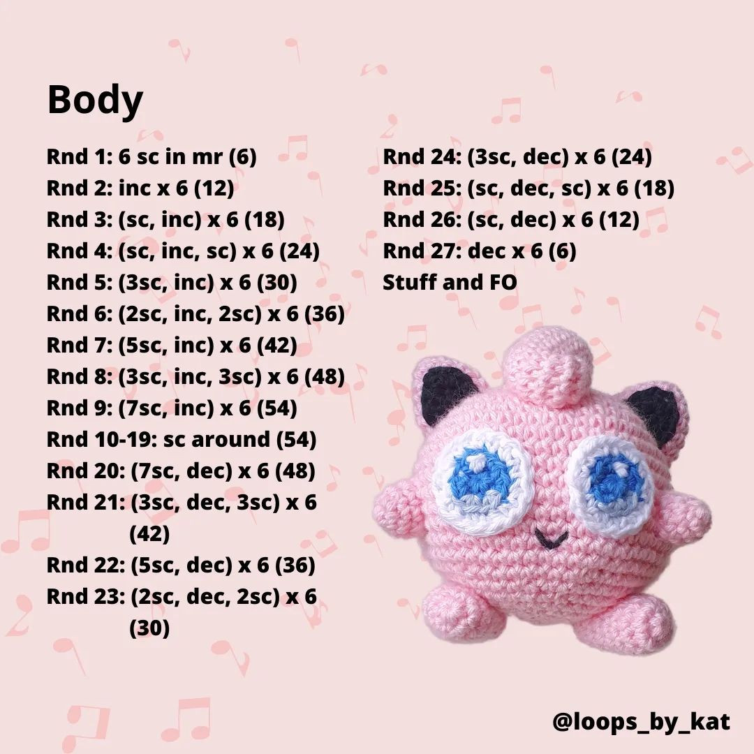 🎼 FREE JIGGLYPUFF CROCHET PATTERN 🎼