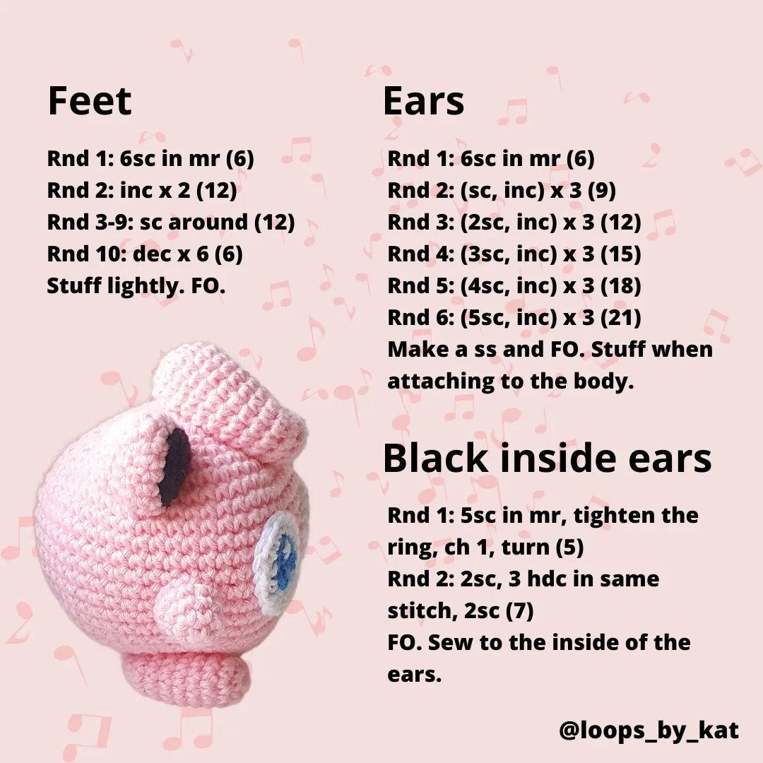 🎼 FREE JIGGLYPUFF CROCHET PATTERN 🎼