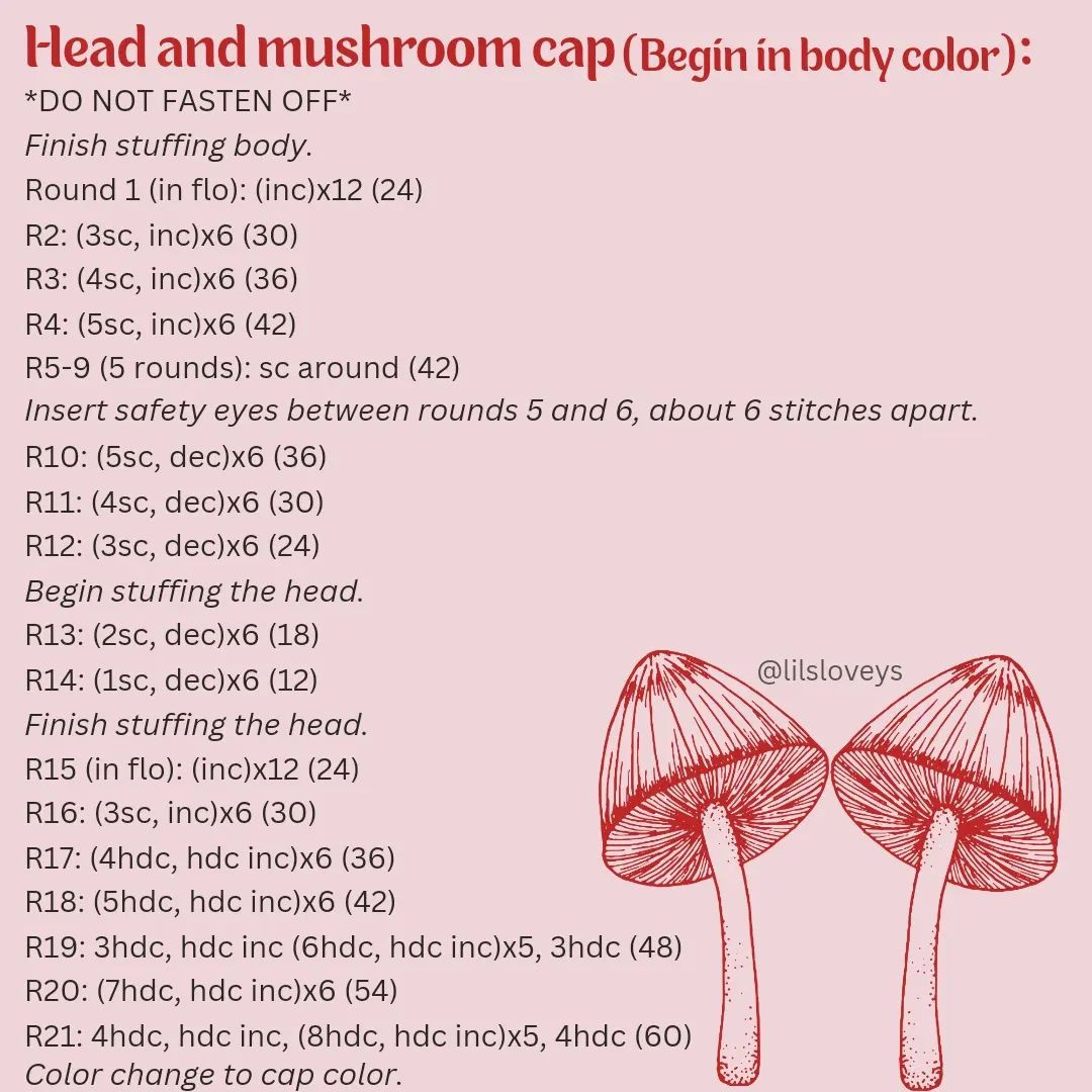 Free mushroom boy pattern  🍄🍄🍄 with bow