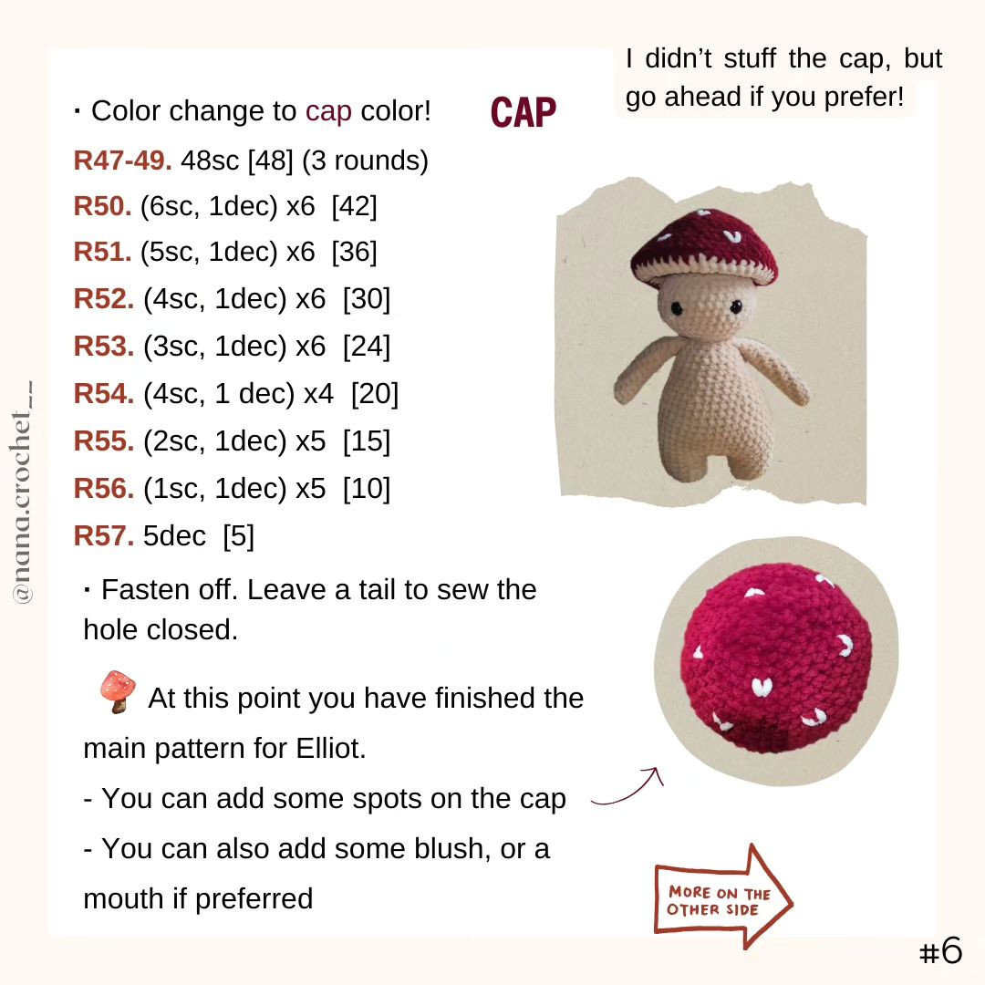 Free mushroom guy pattern🍄🌱