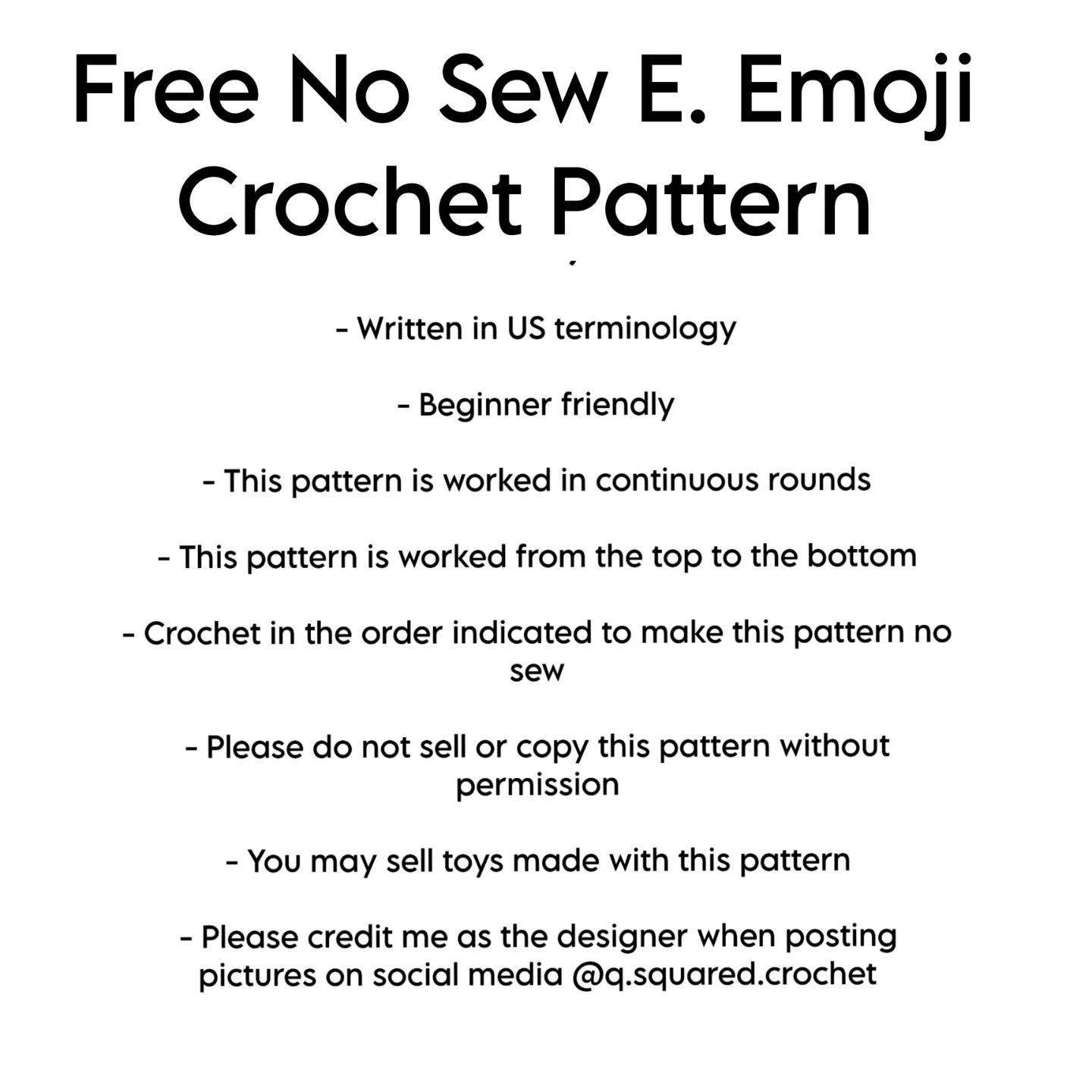 free no sew emoji crochet pattern