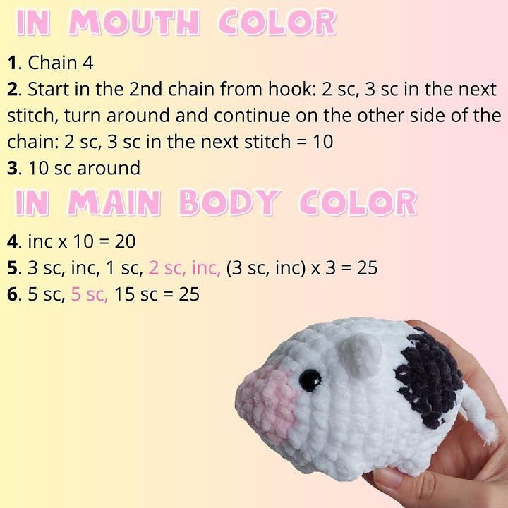 free no sew pattern mini cow