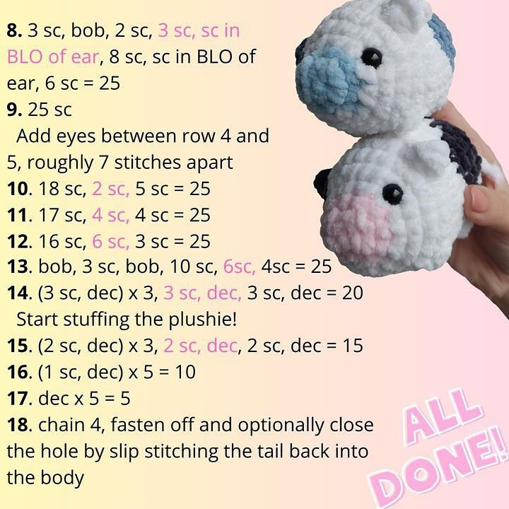 free no sew pattern mini cow