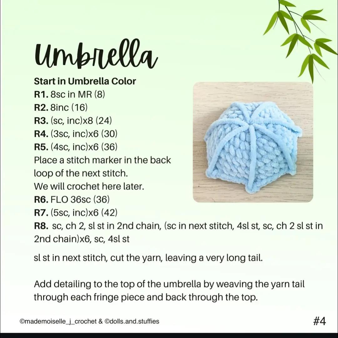 free no sew pattern panda popping umbrella