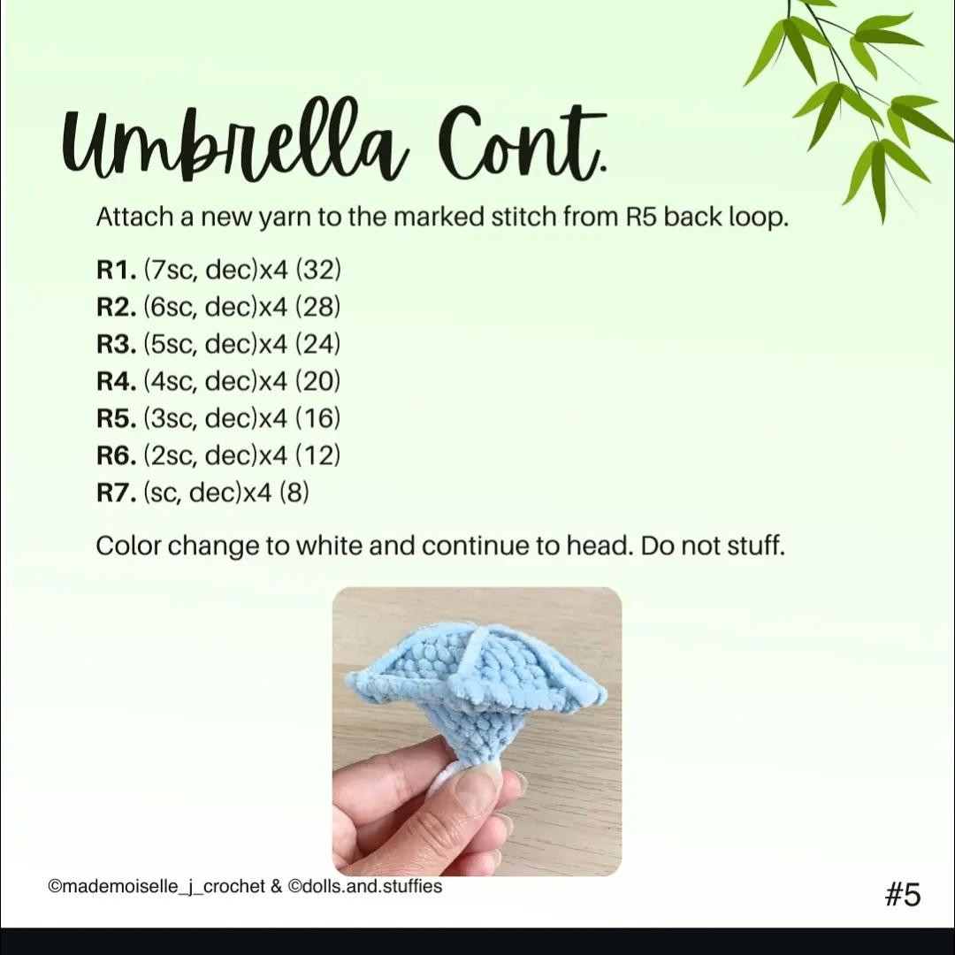 free no sew pattern panda popping umbrella