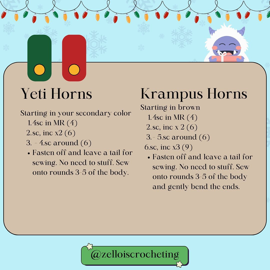 free pattern 2 in 1 mini yeti krampus