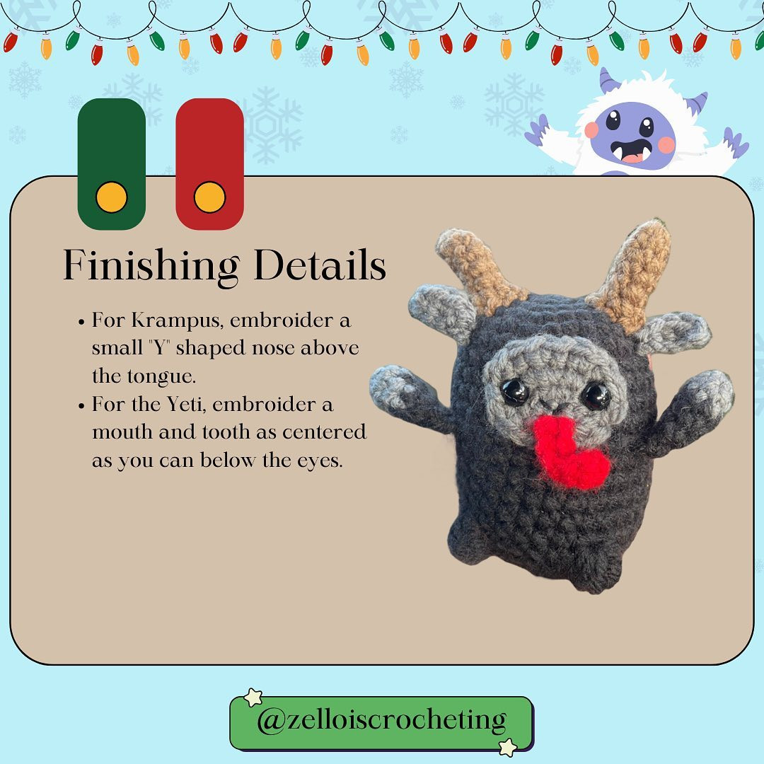 free pattern 2 in 1 mini yeti krampus