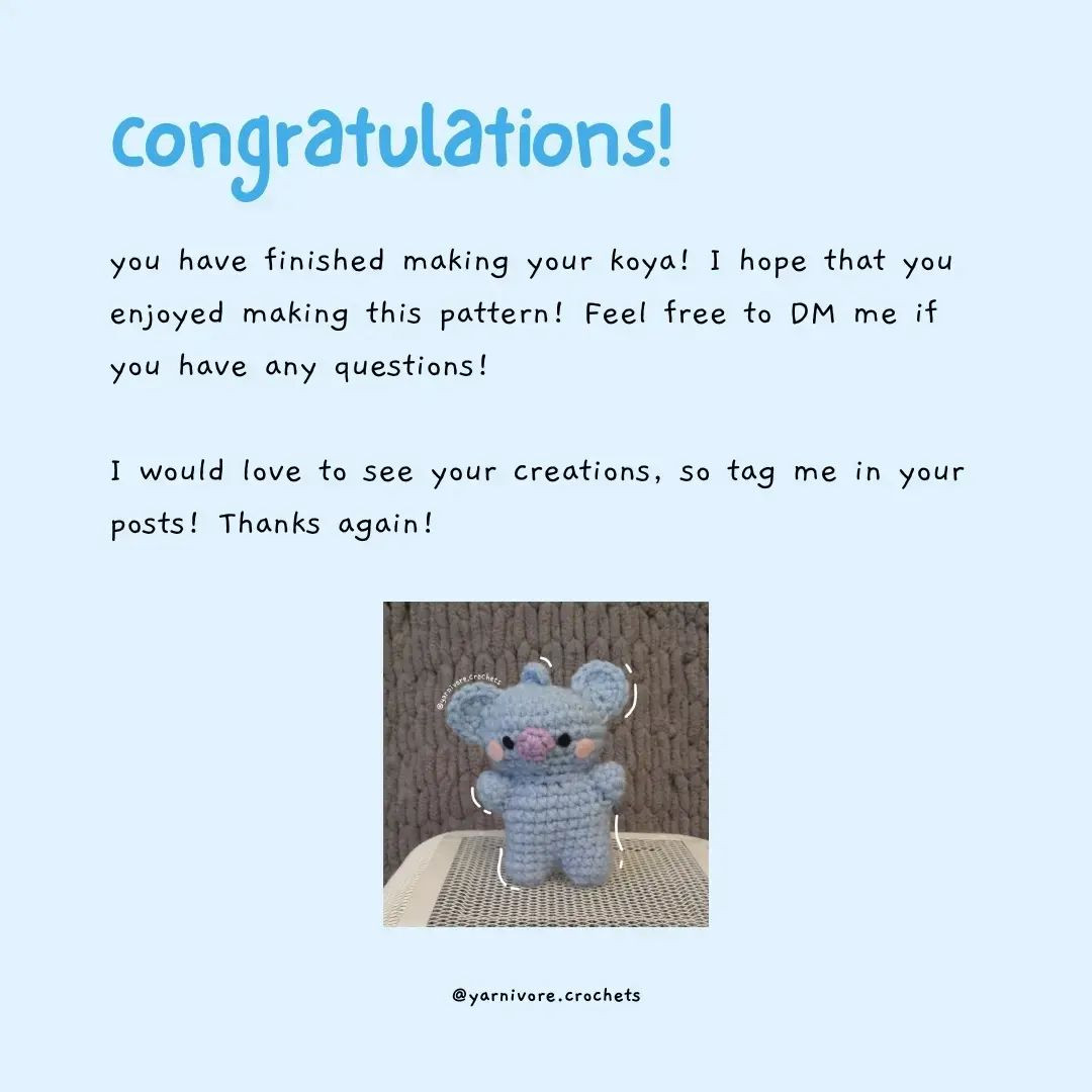 free pattern baby koya koala bear