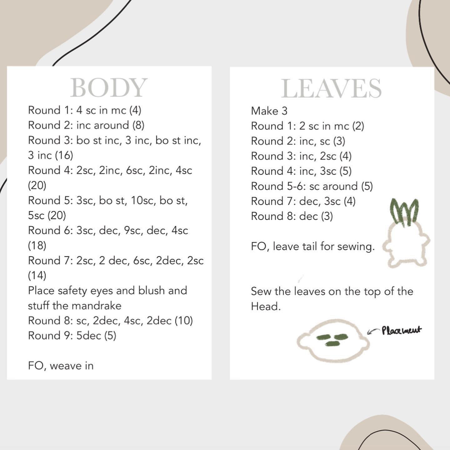 free pattern baby mandrake